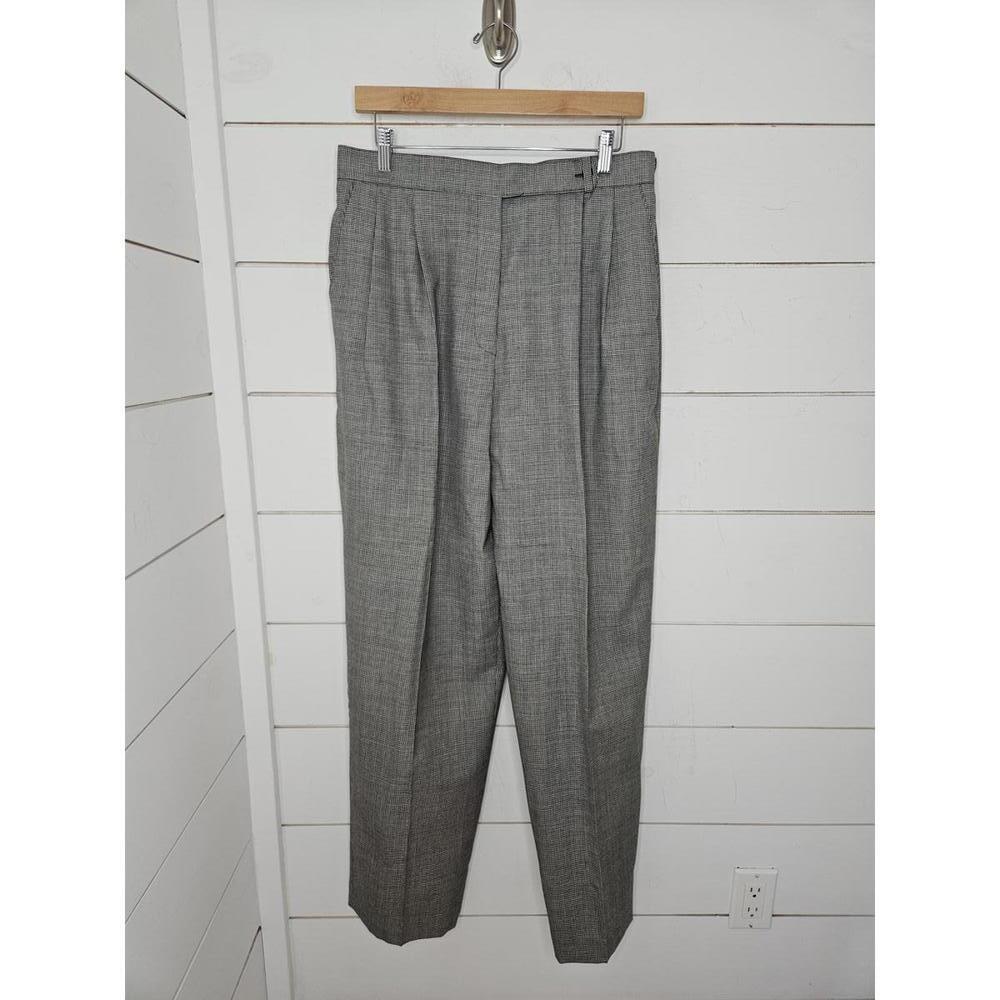H&W Hawskley & Wight size 16 black & white houndstooth pleated dress pants